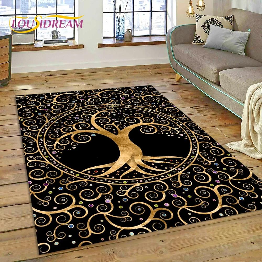Tree of Life Nature Viking Yggdrasil Norse Carpet Rug for Bedroom Living Room Home Sofa Decoration,Child Large Decor Floor Mat