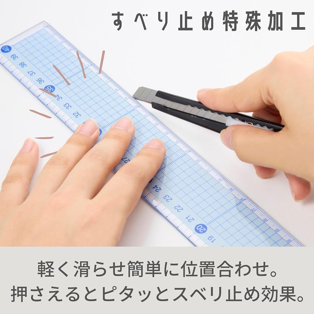 Japanese Product Reimei Fujii Non-Slip Cutting Ruler 18cm ACJ1445