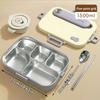 WORTHBUY Microwave 304 Stainless Steel Bento Lunch Box For Student 1500Ml Detachable Large Capacity Sealed Food Container Set