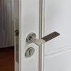 Modern Leather-covered Door Handle Set with Solid Metal for Household Bathroom Wooden Doors and Mechanical Lock