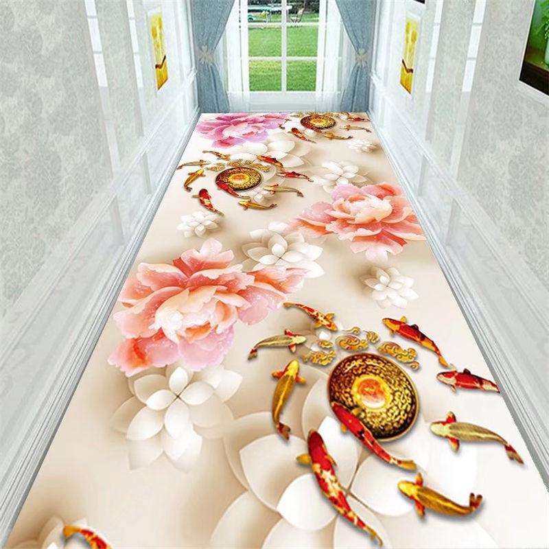 Vintage Chinese Print Corridor Long Rug Staircase Carpet Balcony Kitchen Mat Home Decoration Can Be Customized Carpet