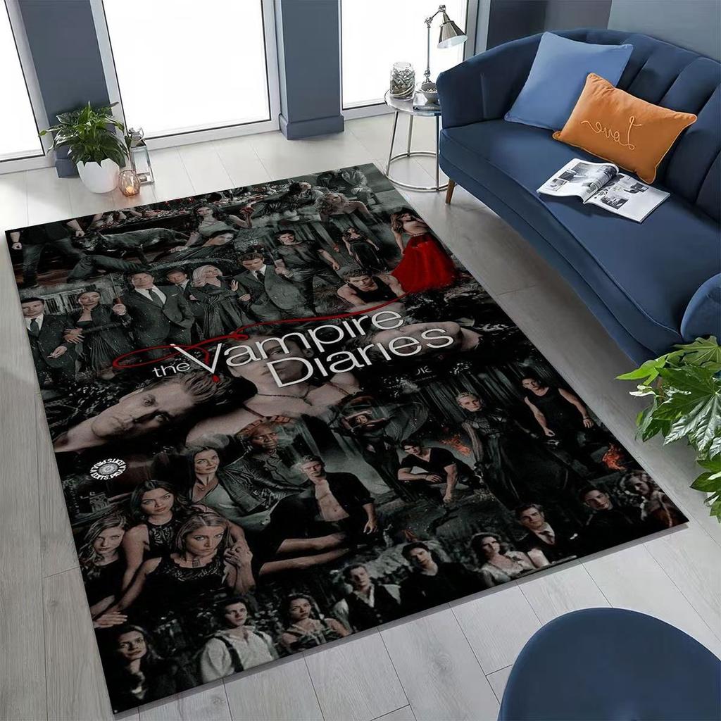 3D The Vampire Diaries Damon Salvatore Rug for Bedroom Living Room Sofa Home Doormat Decor, Large Kids Play Non-slip Floor Mat