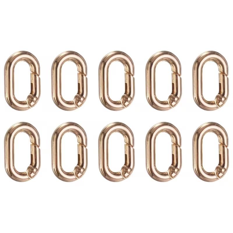 

10Pcs Oval Spring Buckle Metal Alloy Design for Bag Strap Keychain Lanyard Adjustment Fastener Accessory Supplies