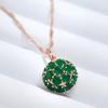 Full Emerald Green Zircon Ball Pendant Necklace Women Luxury Wedding Vintage Jewelry