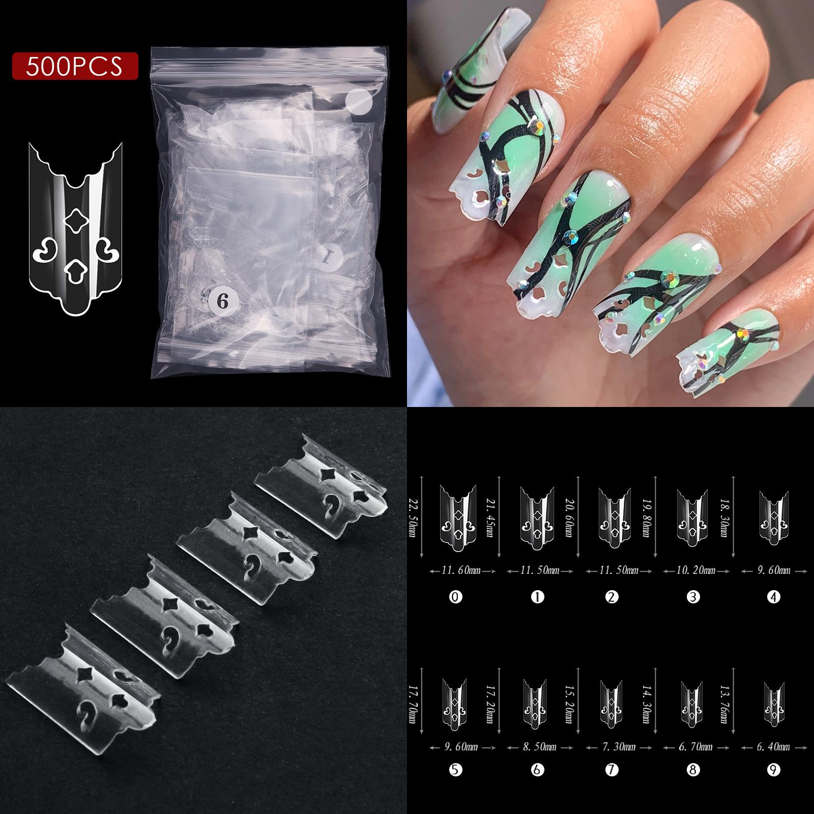 

Нейл-арт, особый тип ногтей, специальная форма, звездный полый ноготь, прозрачный кружевной французский накладной ноготь