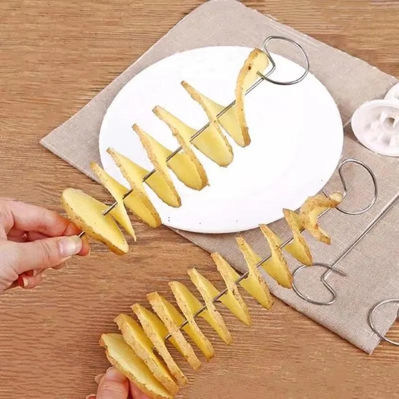 Virvelvind Potatisspiral Skärare Potatistorntillverkningsmaskin Grönsaksskärare Kreativa Grönsaksverktyg Kökstillbehör Gadgets