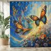 Vibrant Butterfly Garden Waterproof Mildew-Resistant Shower Curtain - Artistic Design for a Magical Bathroom Décor Experience