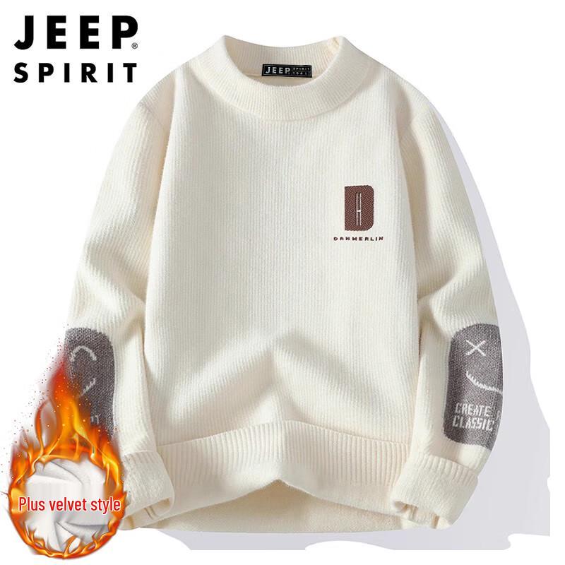 JEEP SPIRIT Men's Warm Knitted Pullover Sweater