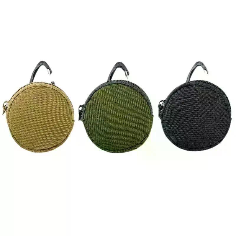 Sports And Outdoor Tactical Earphone Case Hanging Bag Key Case Round Mini Coin Purse Simple And Fashionable Storage