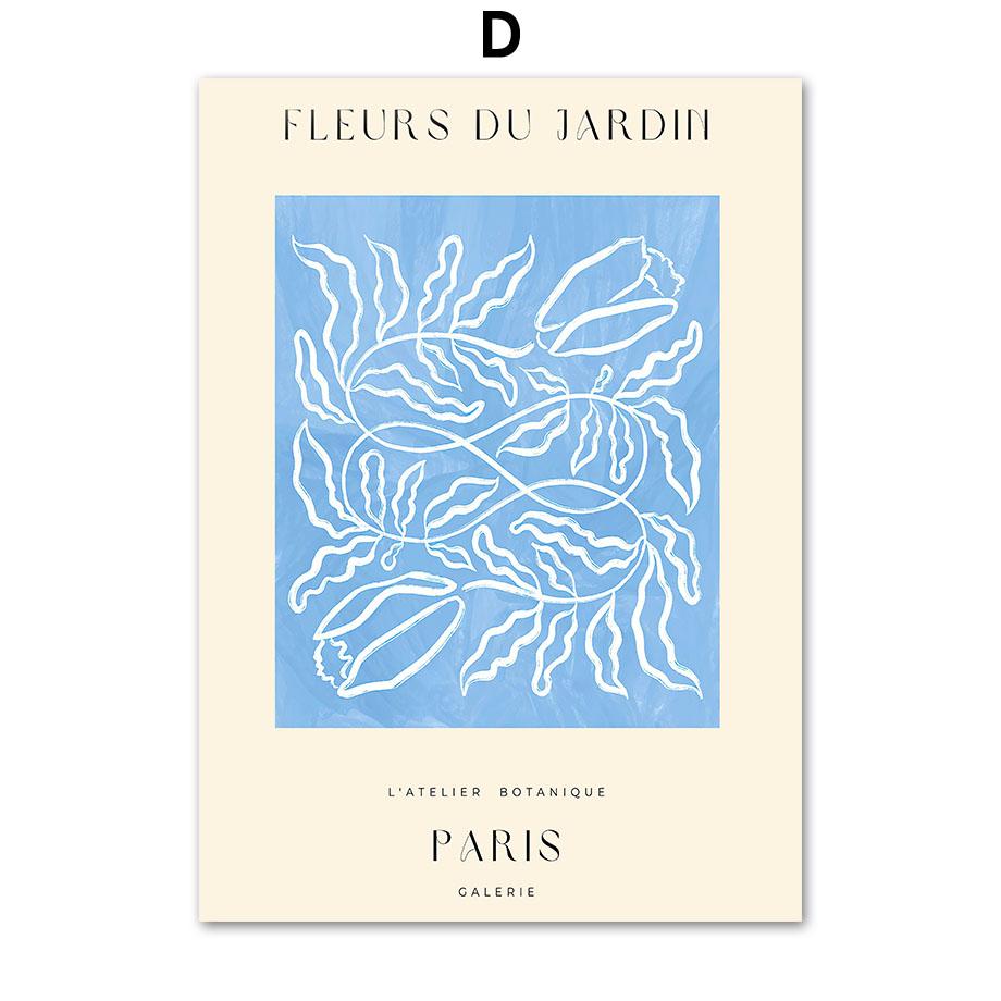 Abstract Fresh Flower Market Paris Plant Leaf Boho Nordic Posters And Prints Wall Art Canvas Painting Pictures Living Room Decor