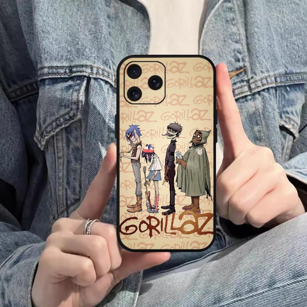 

Чехол для телефона Rock Band Gorillaz для iPhone Mini 11 12 13 14 15 Pro XS Max X Plus SE XR, черный мягкий корпус iPhone13
