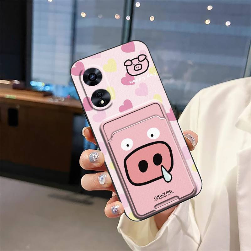 Fashion Design Card sleeve Phone Case For OPPO A97 5G Card slot Back Cover protective TPU Cartoon Durable Waterproof