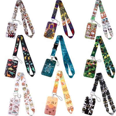 Nouveau Modèle Animal Boucle de Suspension Sangle Sangle Étudiant Dessin Animé Animal de Compagnie Laisse Ensemble Carte de Travail Cordon pour Téléphone Portable Carte d'Identification