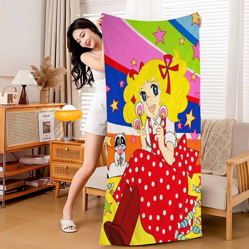 Anime Manga Candy Anime Microfiber Blanket Quick Drying Beach Towels Oversized Printing Super Absorbent Pool Towel Blanket