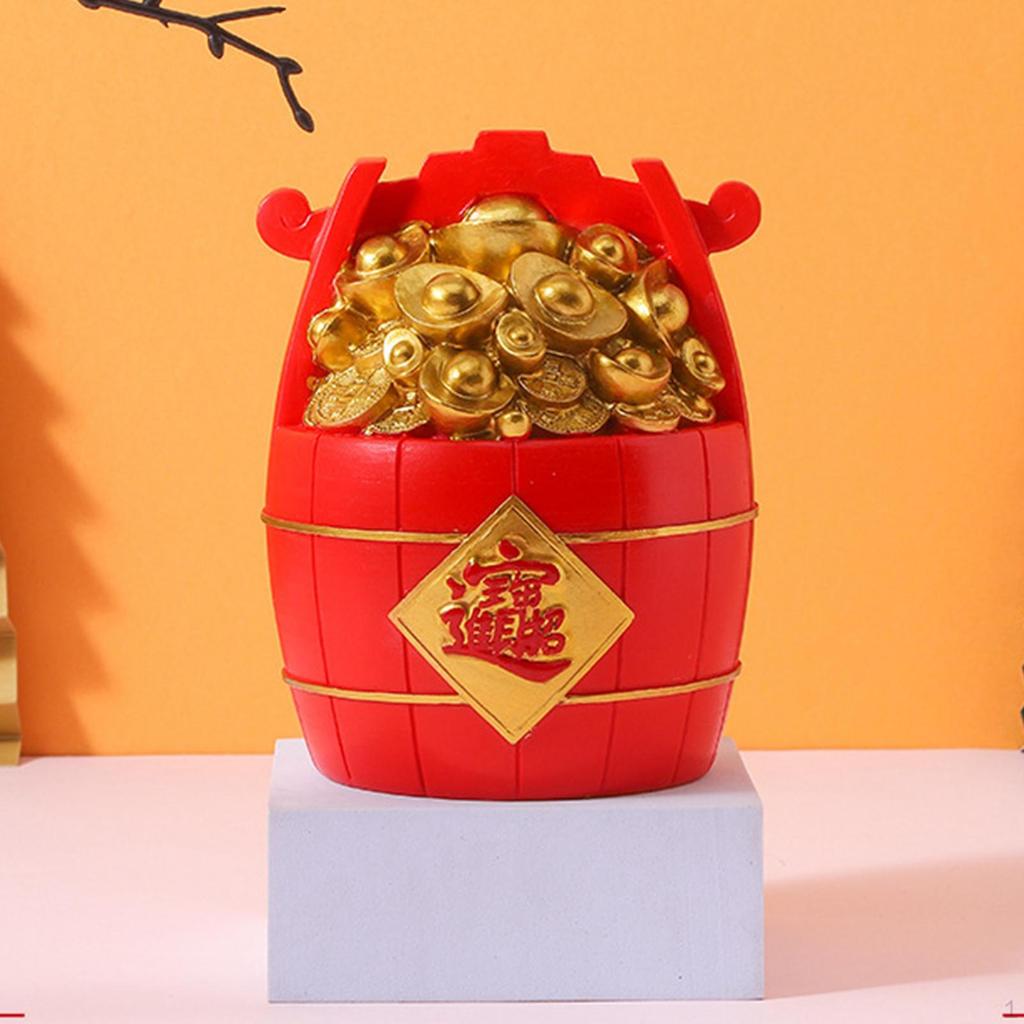 Exquisite Piggy Shape Figurine Chinese Feng Shui Collectible Luck and Wealth for Desktop Home TV