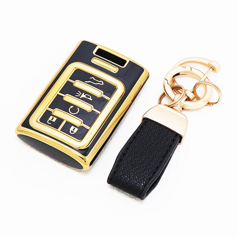 Shell Fob Keychain For Cadillac Dts Sls Srx Xls Sts Cts Ats 28T Ctsv Xts Escalade Chevrolet C7 5 Buttons Tpu Car Key Case Cover