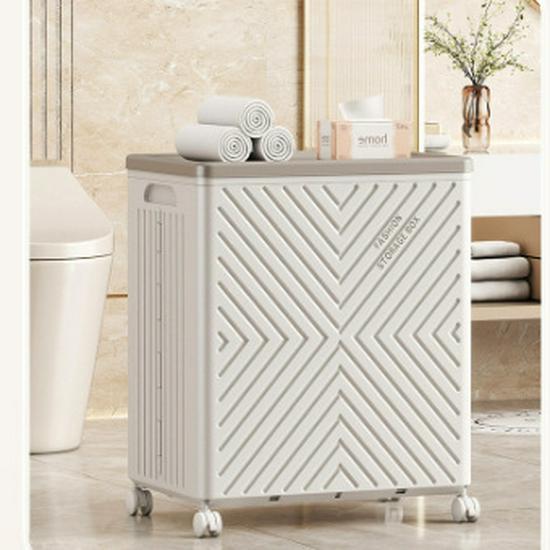 Children's Multi-functional Toy and Clothes Storage Cabinet, Flip-top Folding Design