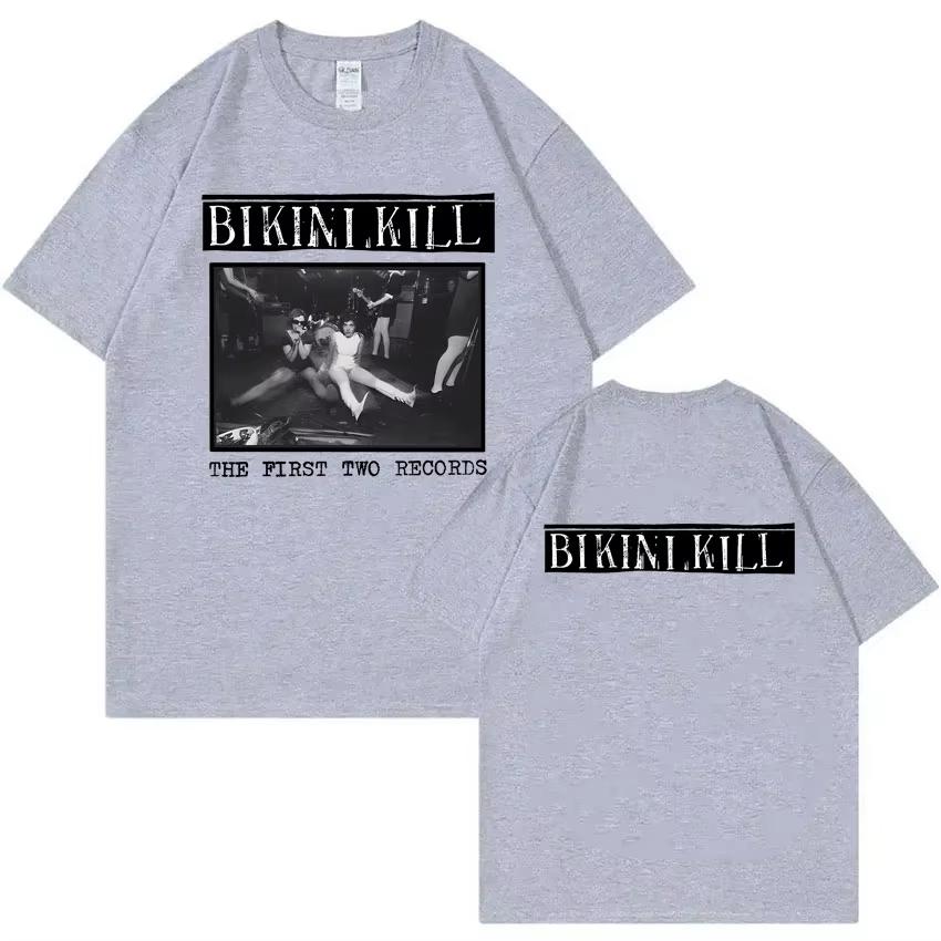 Bikini Kill The First Two Records Album Print T-shirt Feminist Riot Grrrl Kathleen Hanna T Shirts Men Rock Punk Oversized Tshirt