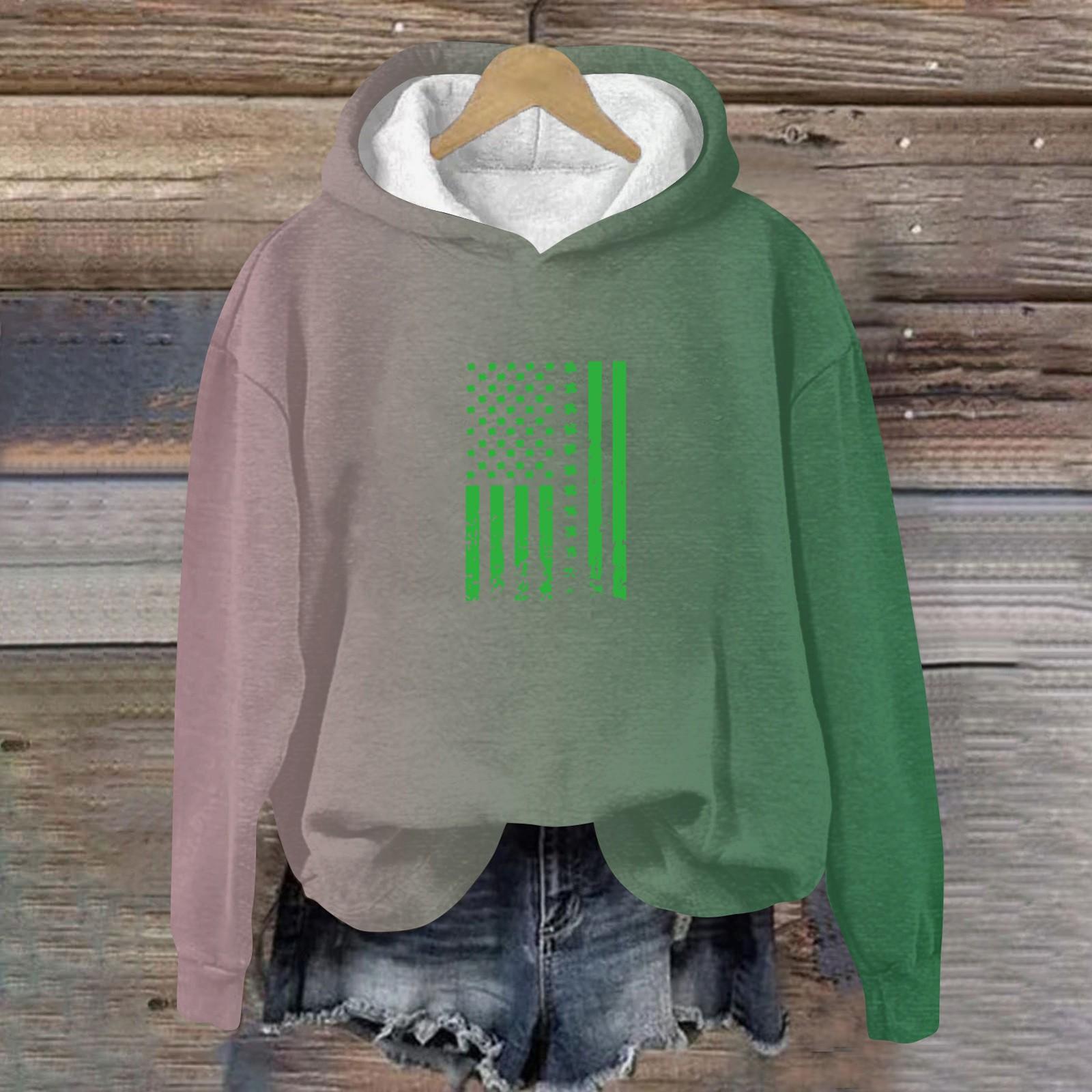 

Women s Fashion Daily Versatile Casual Sweatshirt Pattern Daily Long Sleeve Printed Top Sweatshirt XXXL зелений