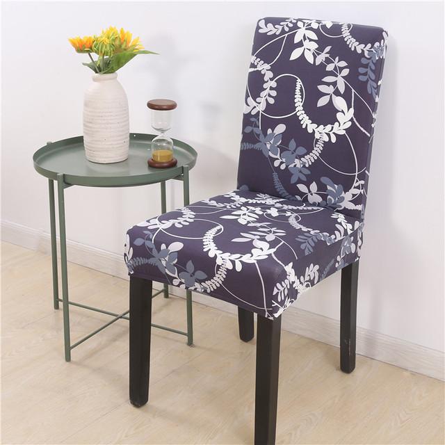 

Printed Dining Chair Case Spandex Elastic Chair Slipcover Case Stretch Seat Covers For Wedding Hotel Banquet Home Use Dining Room 1pc