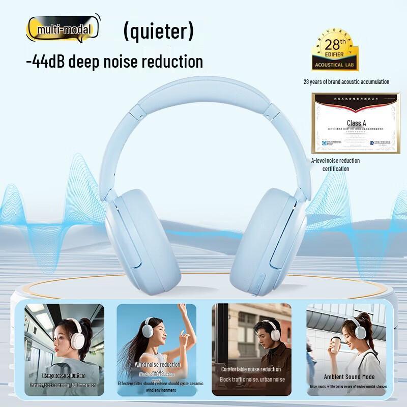 Edifier W800BT Free Noise-Cancelling Wireless Over-Ear Headphones