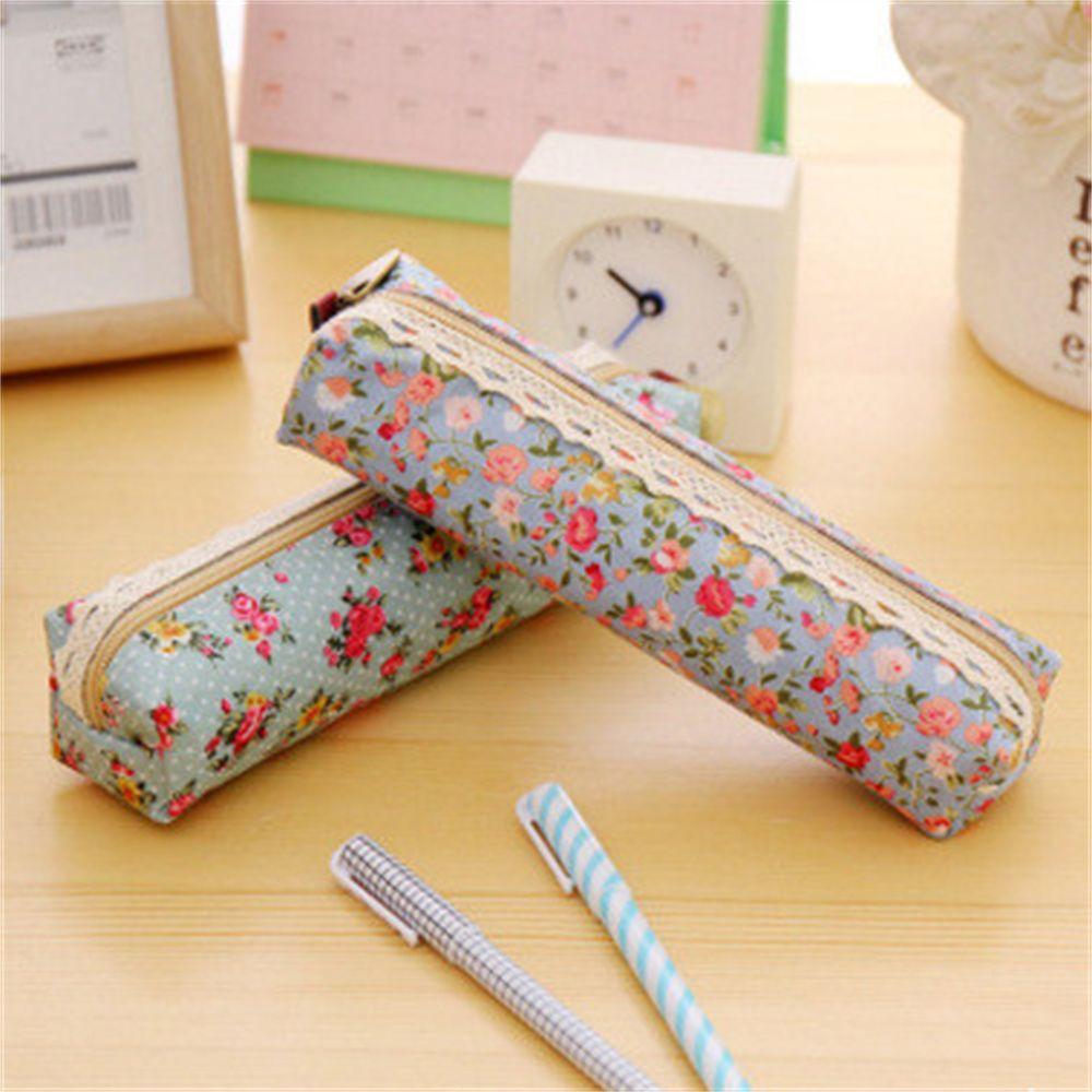 Lace Student Vintage Mini Floral Retro Flower Zipper Pouch Pencil Case Cosmetic Bag Pencil Bag