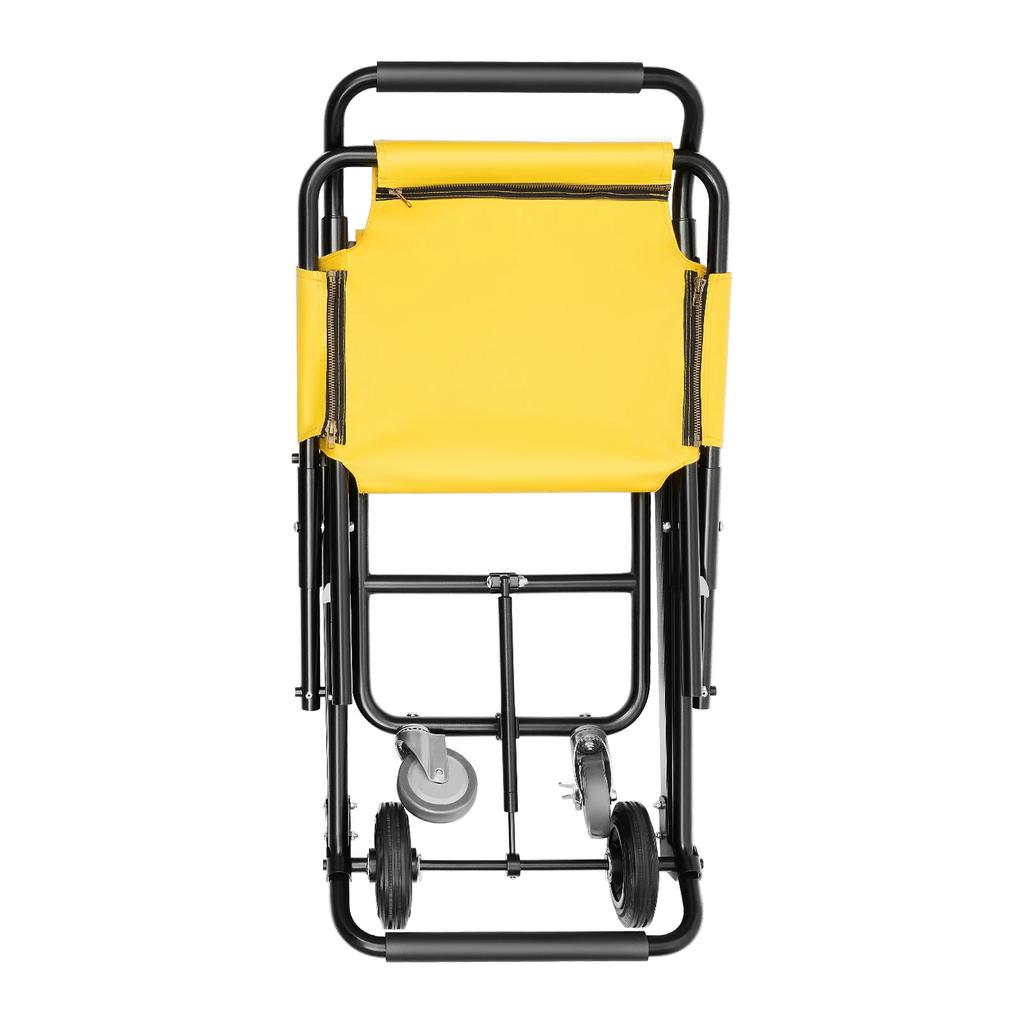 Portable Folding Evacuation Manual Lift Stair Chair with 350 lbs Load Capacity 4 Wheels - for Seniors, Daily Transfer