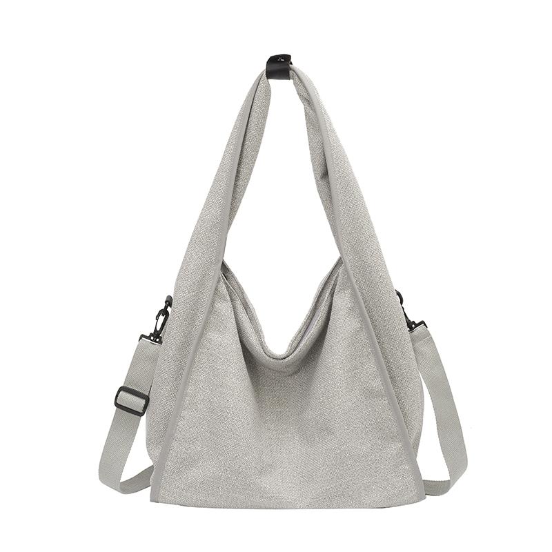 

2026 New Trend Casual Tote Nyl Solid Color Zipper Large Capacity Shoulder Bags Daily Leisure Durable Simple Women s Handbags сірий колір