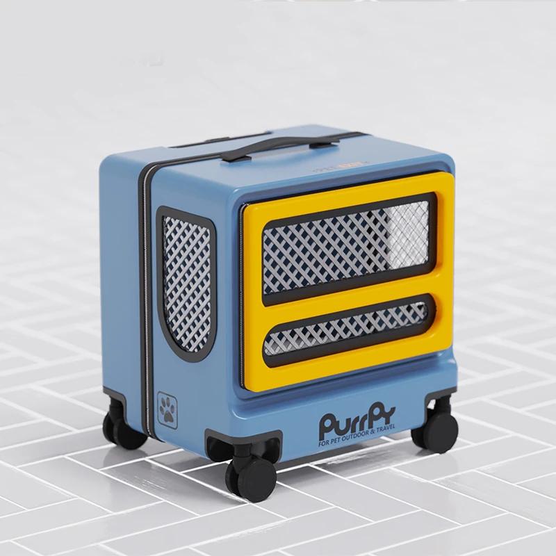 Large Capacity Pet Luggage Box Breathable Cat Bag Adjustment Rod Silent Basket Shockproof Pet Stroller Pet Travel Carriy