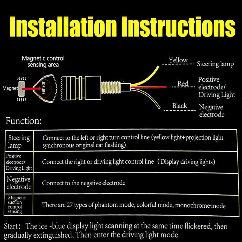 Sequential Flowing Motorcycle Led Turn Signal Blinker Running Light Indicators