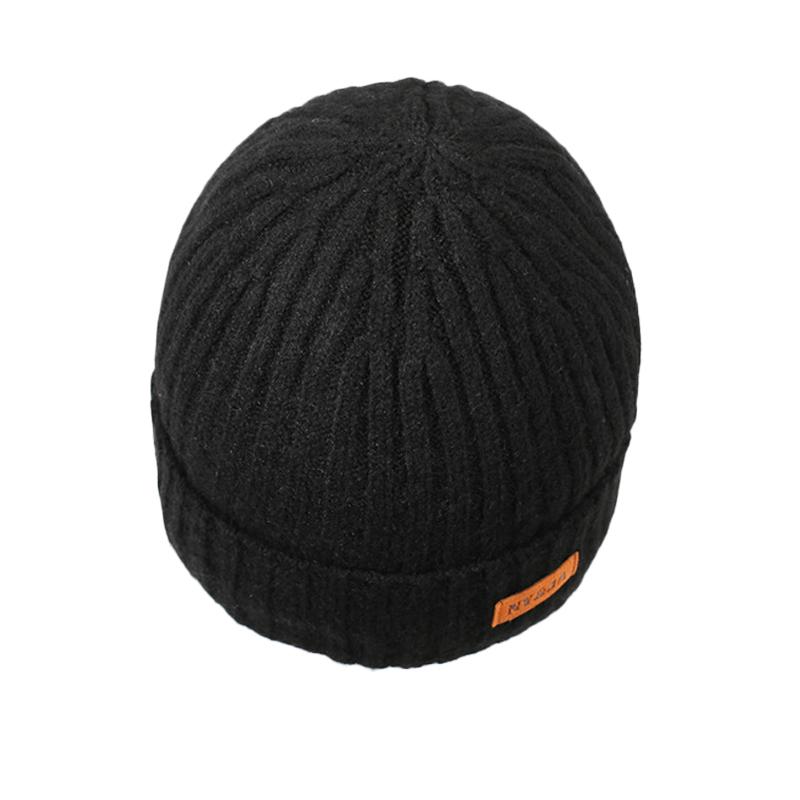 Men's Winter Warm Velvet Thick Hat Cycling Wool Hat Cold-Proof Ear Protection Knitted Hat