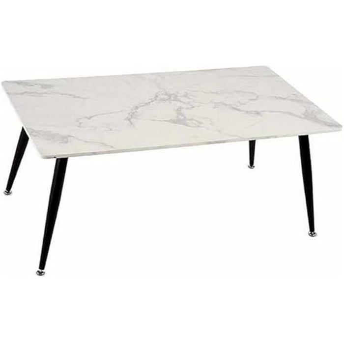 Table Basse - GIFT DECOR - DM 9698 - Métal Mélamine - Design Marbre - 60x45x110 Cm