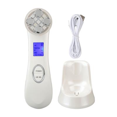 Luce LED Fotone Bacchetta di Bellezza per il Viso Rassodamento della Pelle Illuminazione Rossa Blu 5 Modalità Ringiovanimento della Pelle