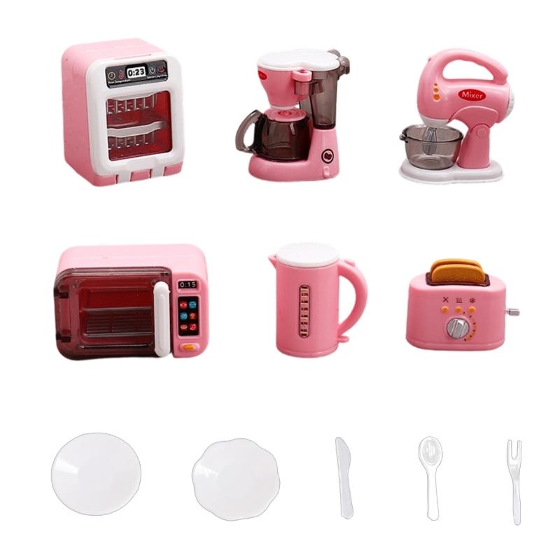 11Pcs Miniature Dollhouses Kitchen Appliances Set Realistic ABS Toy Accessories For Kids Pretend Play