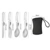 Titanium Camping Cutlery 1/2/3/4PCS Foldable Ultralight Spork Spoon for Travel Hiking Picnic
