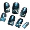 Trendy 24-Piece Starry Dream Flowers & Polka Dot Medium Wearable Nails