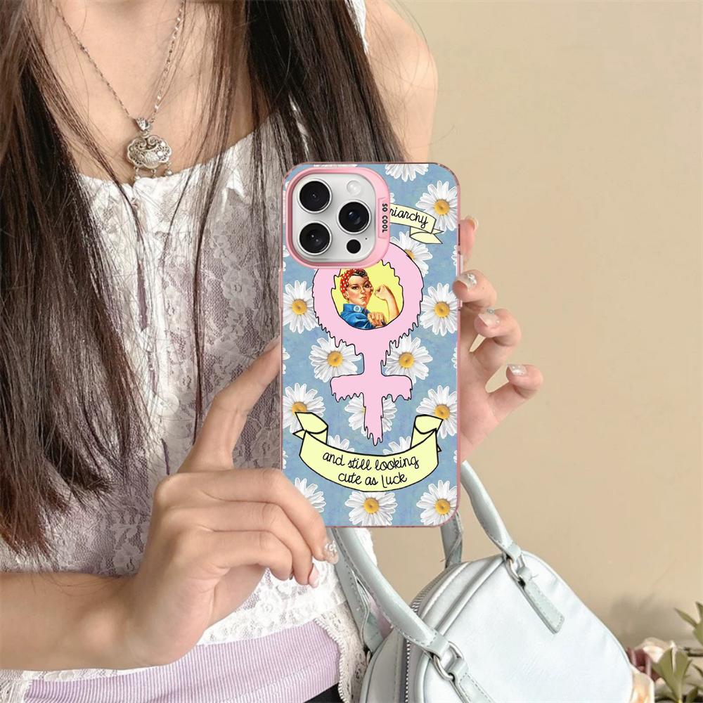 Feminist Feminism Power Girls Phone Case For iPhone 16 15 14 13 12 11 Pro Max X XR XSMAX 8 7 Plus Matte Shockproof Back Cover