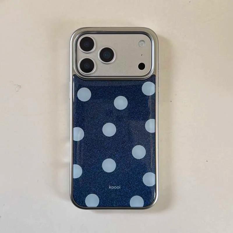 Blue Point Protection Phone Case Pendant For Iphone 17 17Pro 17ProMax 16Pro 13 14 15 16 Pro Max 15Pro 14ProMax Cover Fundas