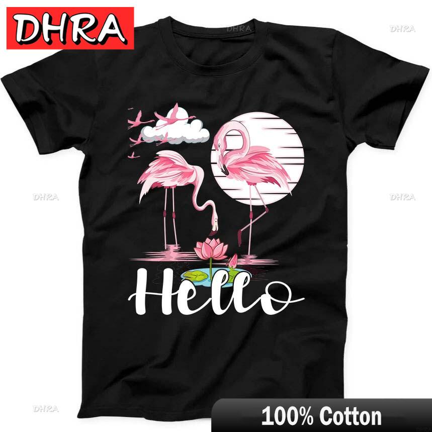 

Flamingo Hello Funny Summer Gift Tee Black T Shirt Shirts Stylish Aesthetic Creative Tshirts TShirts for Couples TShirt Unisex 3XL