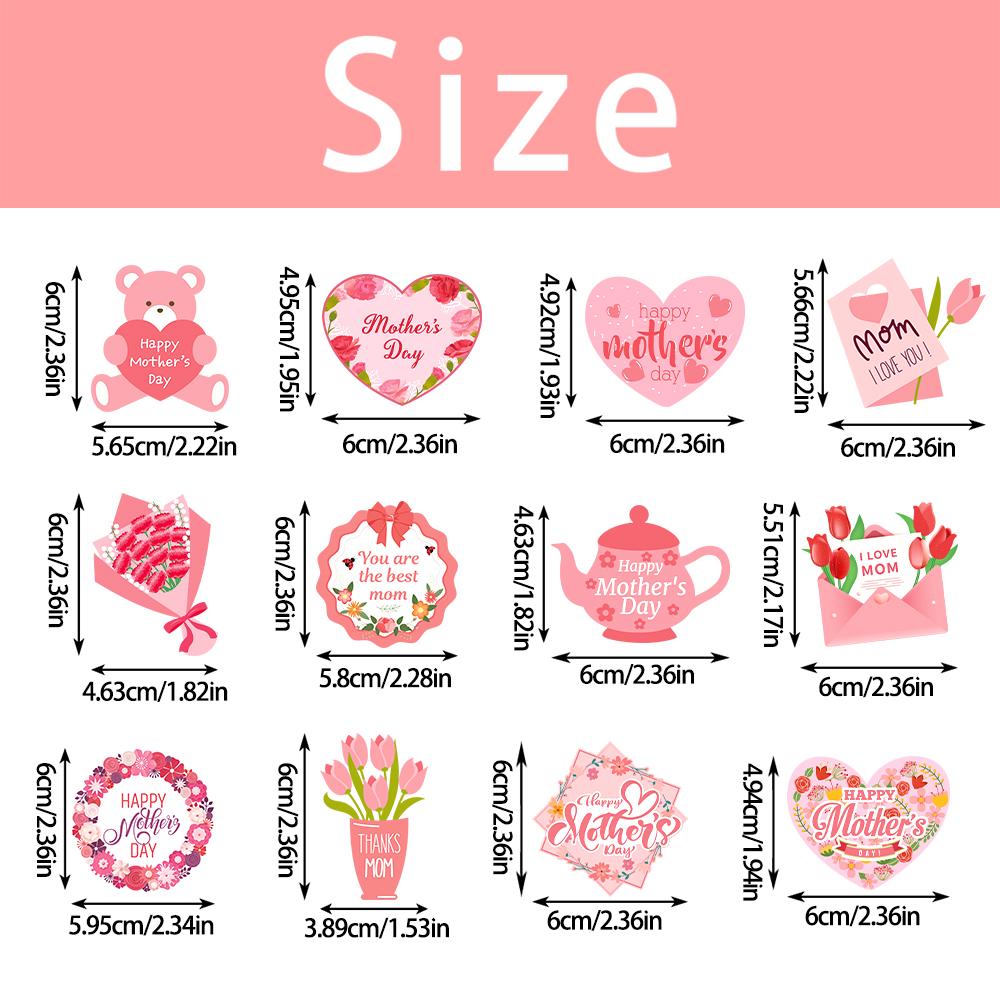 12/24pcs Happy Mother's Day Cake Toppers Pink Mom Letter Flower Decorative Mothers Day Gift Birthday Party Cake Dessert Decor