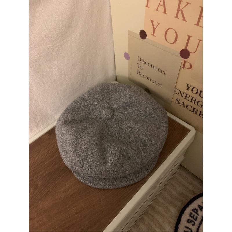 

Литературный Ретро Восьмиугольный Однотонный Берет Корейский Стиль Ин Изменяющий Лицо Осенне-Зимняя Атмосфера Универсальный M（56-58cm）