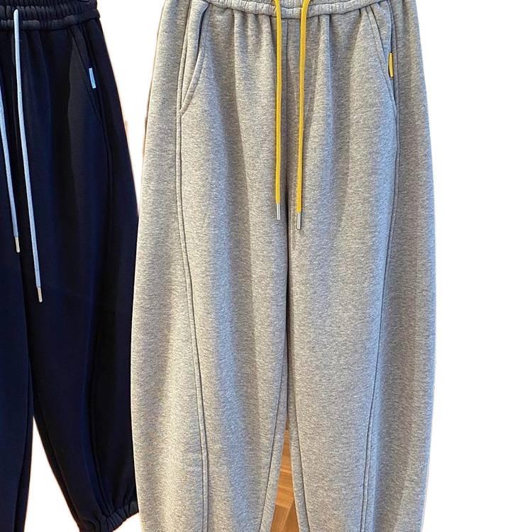 Plus Size Thick Velvet Sweatpants for Women - Autumn/Winter Loose Casual Harem Carrot Cropped Pants