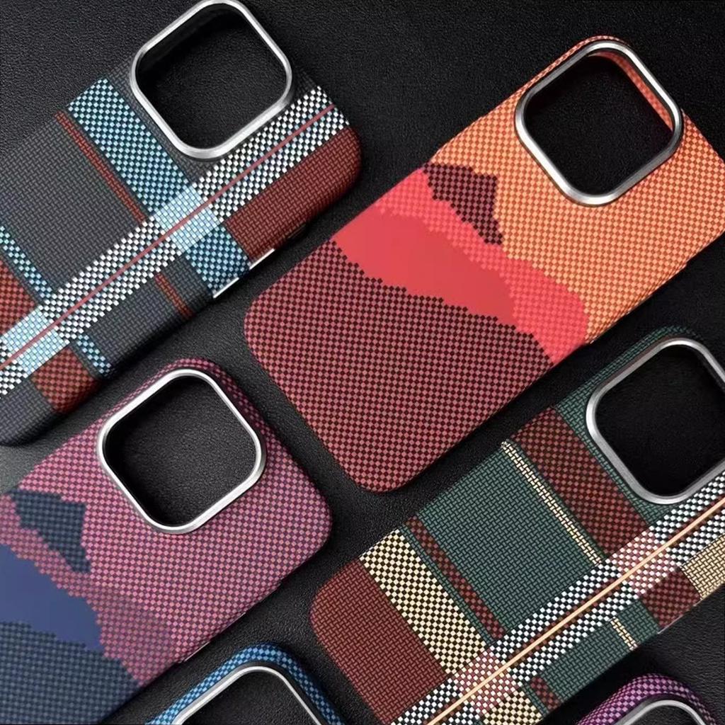 Pro iPhone 13 Pro 6,1 palce Kryt Tvrdé PC Textura z uhlíkových vláken Pouzdro Kompatibilní s MagSafe