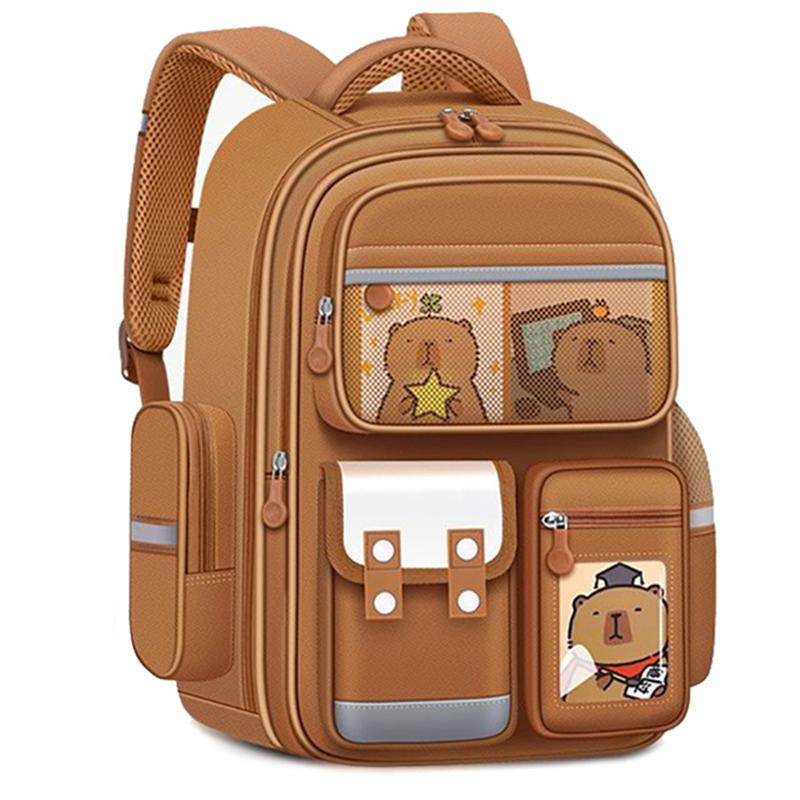 Capibala Schultasche Unisex Großraum Niedlicher Capybara Rucksack Strapazierfähiger Leichter Rucksack für Grund- und Sekundarschüler
