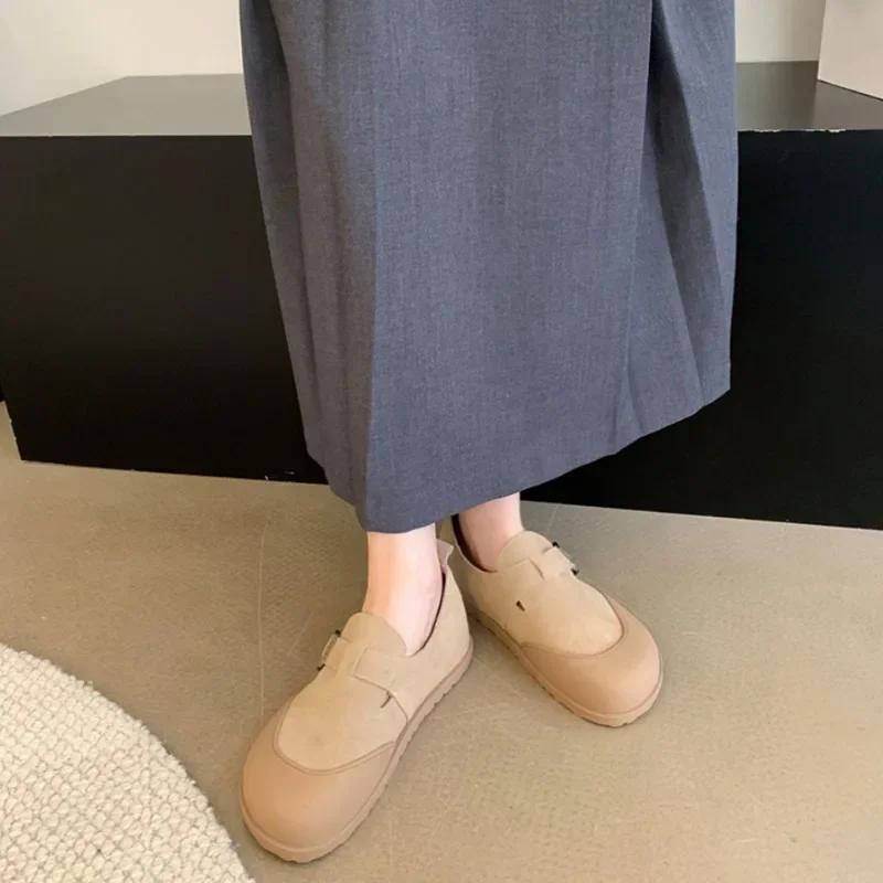 Spring Women Boston Clogs Flats Fashion Shallow Slip on Ladies Comfort  Round Toe Women's Single Women Flat Shoes