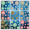 9 Sheets Christmas Colorful Window Glass Stickers Decorations Candy New