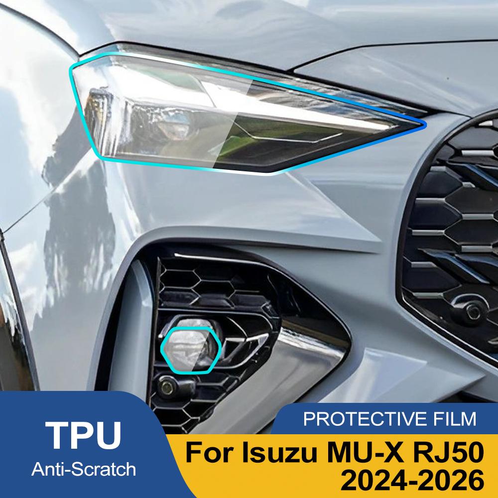 Kratzfeste TPU PPF Scheinwerferabdeckung für Isuzu MU-X RJ50 2025-2026 Hochglanz Rauchschwarz Vorgeschnittenes Vinylfolien Schutzfolien-Set