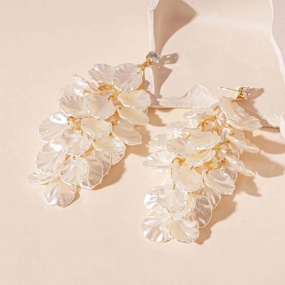 Exquisite Petals Tassel Earrings Exaggerated Party Jewelry Earrings Fashion Drop Earring  Gift