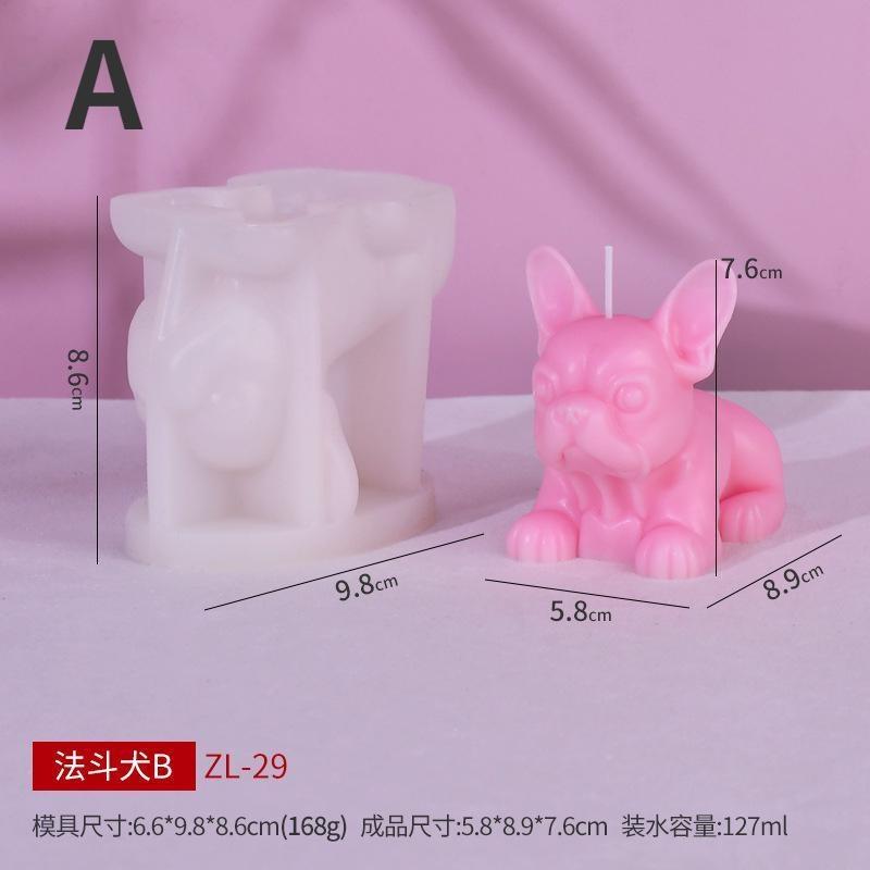 Fadougou Aromatherapy Candle Mold DIY Cute Pet Animal Ornament Expansion Stone Silicone Mold