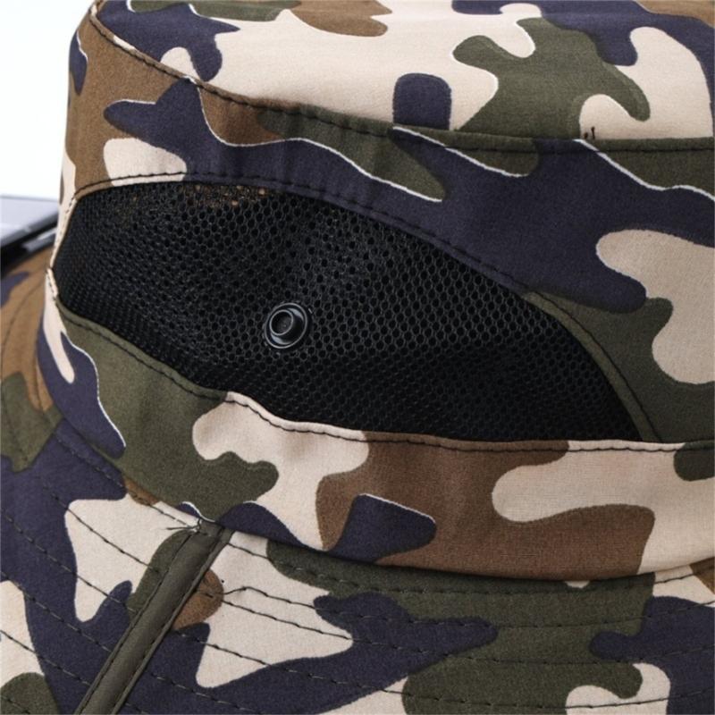 Solar Powered Cooling Hat With Solar Fan Adjustable Fan Breathable Neck Flap For Outdoor Fishing Camping Hiking